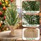 12" Mini Flocked Christmas Tree – Snowed Artificial Pine with Burlap Base, Small Tabletop Winter Holiday Decor